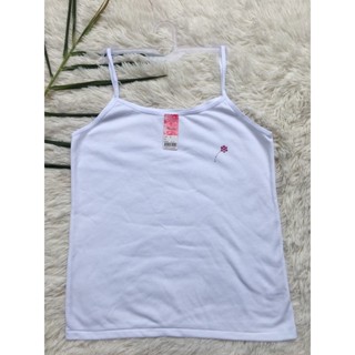 เสื้อซับสายเดี่ยว สีขาว L XL มีลายนิด A6