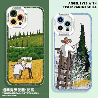 เคสโทรศัพท์มือถือ TPU ใส ลายภาพวาดสีน้ํามัน รูปดวงตานางฟ้า Vincent Willem van Gogh สําหรับ IPhone 14 13 12 11 Pro Max 14Plus 13 12 Mini 6 6s 7 8 Plus XR X XS Max