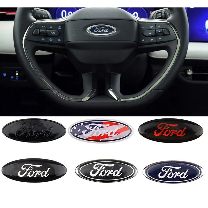 โลโก้ครอบพวงมาลัยเดิม ฟอร์ด ขนาด 58 * 22 mm FORD steering wheel emblem logo for ranger focus fiesta mk everest