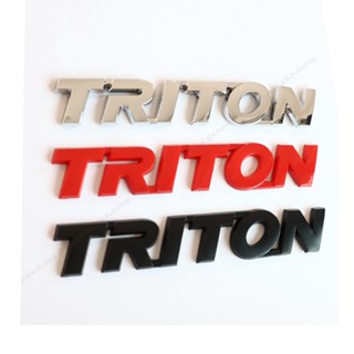 โลโก้ TRITON ตัวนูน 3D ขนาด 2.8 × 17 cm. สำหรับ ติดฝากระบะท้าย MITSUBISHI TRITON  มี 3 สี