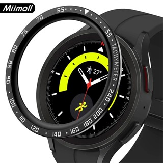 Miimall Bezel Edge เคสโทรศัพท์ สเตนเลส กันรอยขีดข่วน พร้อมแหวนโลหะ สําหรับ Samsung Watch 5 Pro Galaxy Watch 5 Pro 5 Pro 45 มม.