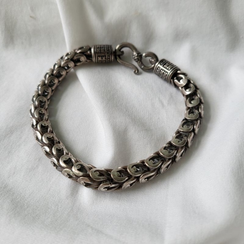 Dragon snake Silver 92.5 bracelet สร้อยข้อมือเงินแท้ ลายเกล็ดงู พญานาค Nagaraja 龍王