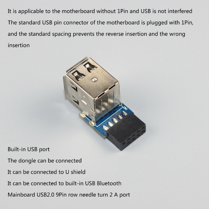Camp 9pin เมนบอร์ด 2 พอร์ต USB2 0 อะแดปเตอร์ Dual USB PH29A 9Pin ตัวแปลงหญิง