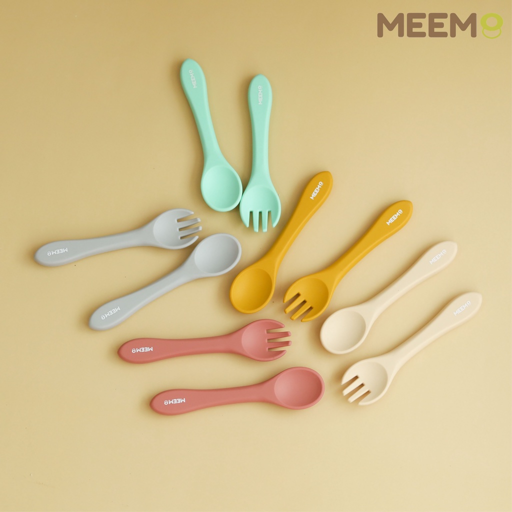 #ช้อนส้อมซิลิโคนเด็ก
#แบรนด์Meem
#ฝึกรับประทานอาหาร
#ปราศจากสารBPA
#วัสดุเกรดอาหาร