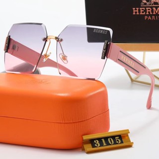 Hermes แว่นตากันแดด ไร้ขอบ ครึ่งกรอบ แบรนด์เนม อิตาลี ฮิปฮอป คุณภาพสูง สําหรับผู้ชาย ผู้หญิง uv400