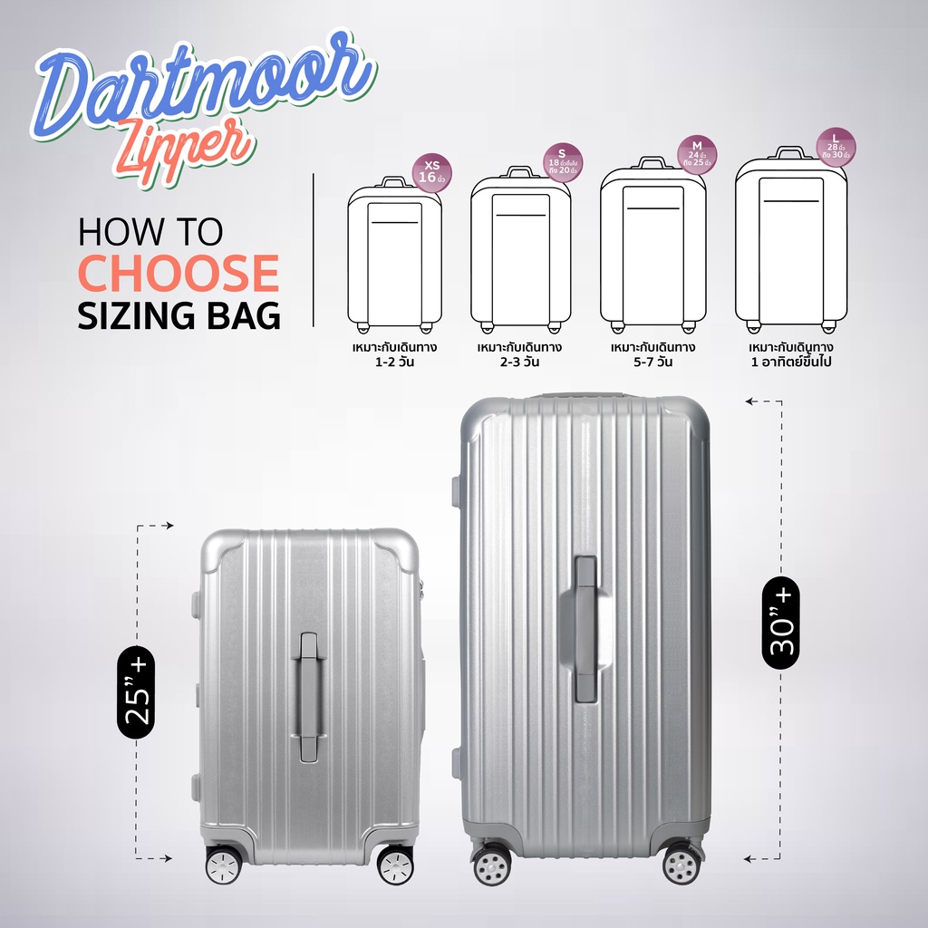 PEGASUS กระเป๋าเดินทางล้อลาก 25 นิ้ว 30 นิ้ว รุ่น Dartmoor Zipper ใบใหญ่ Pegasus luggage ฐานล้อใหญ่นวัตกรรมลูกปืนยานยนต์