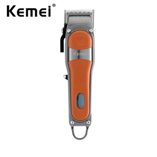 Kemei ที่กันจอนผมไฟฟ้าไร้สายทรงพลังปรับผมปัตตาเลี่ยนผู้ชายเครื่องตัดผมมืออาชีพเครื่องตัดผมแบบชาร์จได้