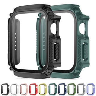 เคสกระจกนิรภัย ป้องกันรอยหน้าจอ กันน้ํา สําหรับ Apple Watch Series 8 7 6 5 4 SE SE2 iWatch 45 มม. 41 มม. 40 มม. 44 มม.