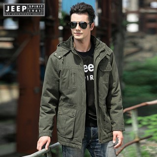 JEEP SPIRIT 1941 ESTD เสื้อแจ็กเก็ต บุกํามะหยี่ แบบหนา ให้ความอบอุ่น แฟชั่นฤดูหนาว สําหรับผู้ชาย