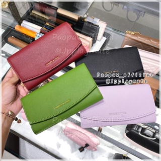 กระเป๋าสตางค์ Charles &amp; Keith รุ่น Curved Flap Long Wallet   : CK6-10681034-4  แท้จากชอป พร้อมกล่อง และถุงกระดาษ