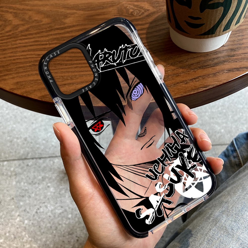 เคสโทรศัพท์ใสเข้ากันได้สําหรับiphone 14 Pro 13Pro Max 12 11 7 8 Plus X XS XRแฟชั่นอะนิเมะNaruto Sasukeพิมพ์ThickenกรอบAnti-Dropปลอกซิลิโคนอ่อนนุ่ม