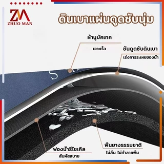 พรมเช็ดเท้า พรมปูพื้นในห้องครัว พรม 40*60CM ไดอะตอมไมต์ วัสดุยางด้านล่าง มั่นคง ไม่ลื่น นุ่มสบาย ซับน้ำได้ดี มี 3 สี