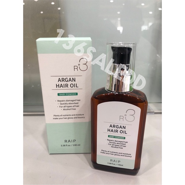 Raip R3 Argan Hair Oil 100ml #Baby Powder