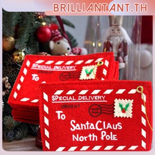 1Pcs คริสต์มาสแขวนตกแต่งเย็บปักถักร้อย Santa ซองจดหมายการ์ดจี้เครื่องประดับต้นคริสต์มาสของขวัญปีใหม่ Bri