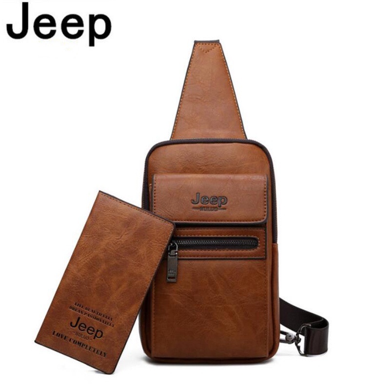 Jeep BULUO กระเป๋าหนังสะพายไหล่ สะพายข้าง คุณภาพสูง แฟชั่นสําหรับผู้ชาย
