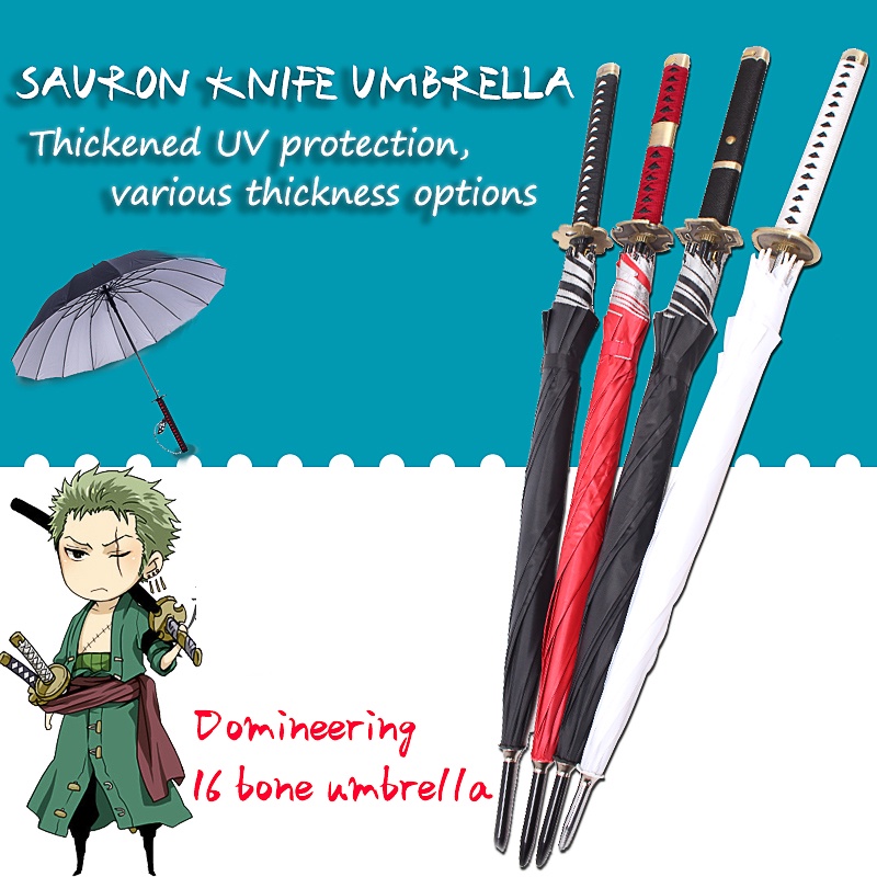 One Piece Roronoa Zoro Automatic Katana Umbrella Creative Rain Women Men Samurai Sword Ninja Knife U
