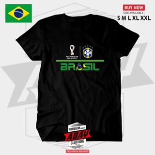 เสื้อยืด ผ้าฝ้าย พิมพ์ลาย Dtf World Cup Qatar BRASIL ยุค 30สามารถปรับแต่งได้