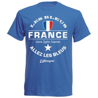 เสื้อยืดพิมพ์ลายFrankreich เสื้อยืด06สีฟ้าผู้ชายนักฟุตบอล Soccers 2019ฝรั่งเศสแฟชั่น2019ลูกเรือคอสั้นแขนเสื้อ Casual Tee