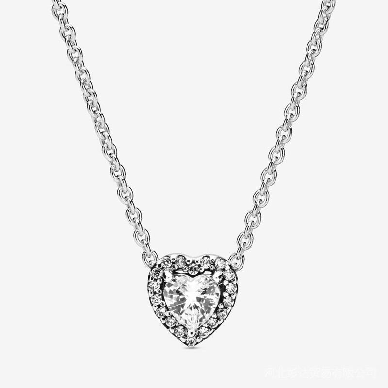 [พร้อมส่งที่ไทย]Pandora สร้อยคอ เงิน925 สร้อยคอพร้อมจี้ สร้อยคอจี้หัวใจ Heart Necklace ของขวัญสำหรับคนพิเศษ ของแท้100%P1