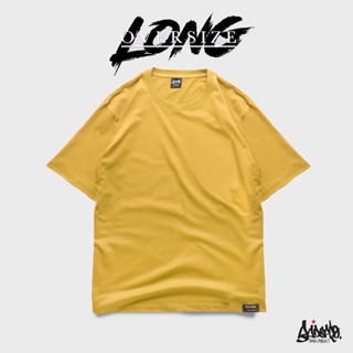 🔥 12.12 SALE 🔥 ® เสื้อ Oversize Long ( รุ่นแขนยาว ) สีเหลืองมัสตาร์ด เสื้อยืด ชาย หญิง M L / OL