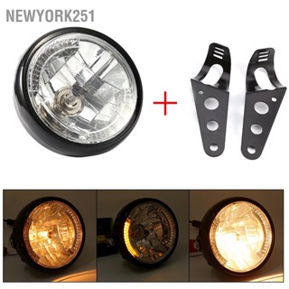 Newyork251 ไฟหน้ารถจักรยานยนต์ Led 12V H4 35W ทรงกลม 7 นิ้ว พร้อมแบร็คเก็ต สีดํา