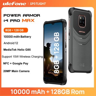 Ulefone Power Armor 14 Pro Rugged Phone Android 12 Mobile Helio G85 Octa Core 8+128GB 6.52 Screen 10000mAh Smartphone NFC