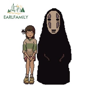 Earlfamily สติกเกอร์กราฟิก ลายการ์ตูนอนิเมะ Spirited Away สีทอง ป้องกันรอยขีดข่วน ขนาด 13 ซม. x 8.5 ซม. สําหรับติดตกแต่งรถยนต์