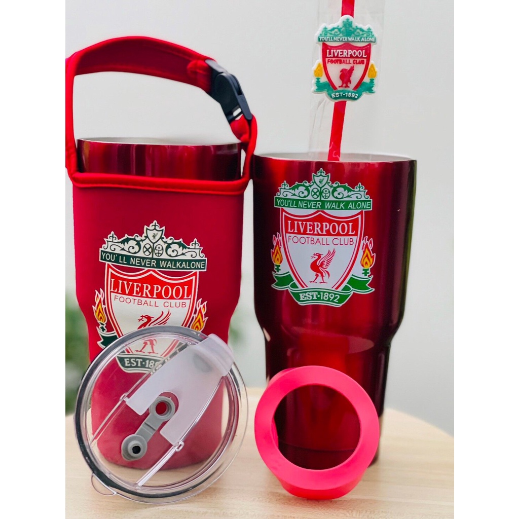 แก้วเก็บความเย็น ลายลิเวอร์พูล ขนาด 30 Oz มีทั้งสีแดง-สีดำ พร้อมของแถมครบเซ็ตตามภาพ เก็บความเย็นได้นาน มีเก็บเงินปลายทาง