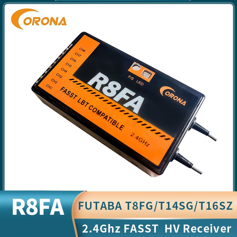 Corona R8FA 2.4 Ghz 8CH FASST รองรับตัวรับสัญญาณ FUTABA FASST รีโมทคอนโทรล T6EX T8FG 10CG 14SG 3PM 4