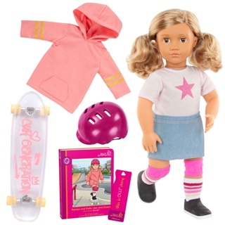 Our Generation DELUXE SKATER DOLL W/BOOK, OLLIE BD31333AZ
