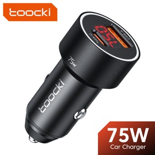 Toocki ที่ชาร์จในรถยนต์ 75W 3.0 4.0 AFC SCP ชาร์จเร็ว USB Type C คู่ สําหรับ Samsung