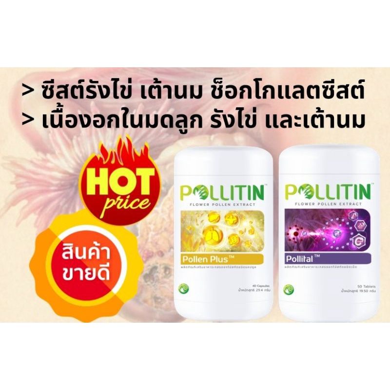‼️ของแท้🏅มีรีวิว​👍เซต2️⃣💥เร่งยุบฝ่อสลาย ซีสต์ เนื้องอก ช็อกโกแลต​ซีสต์​ ผังผืด มะเร็ง รังไข่ เต้านม พอลลิติน Pollitin