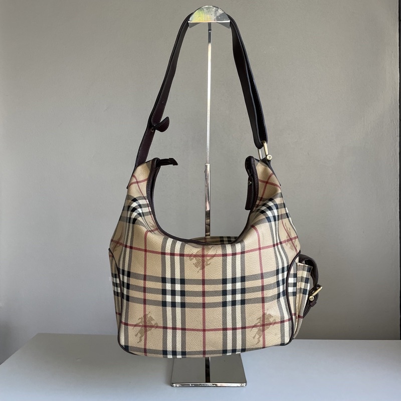 Burberry Check Canvas hobo bag