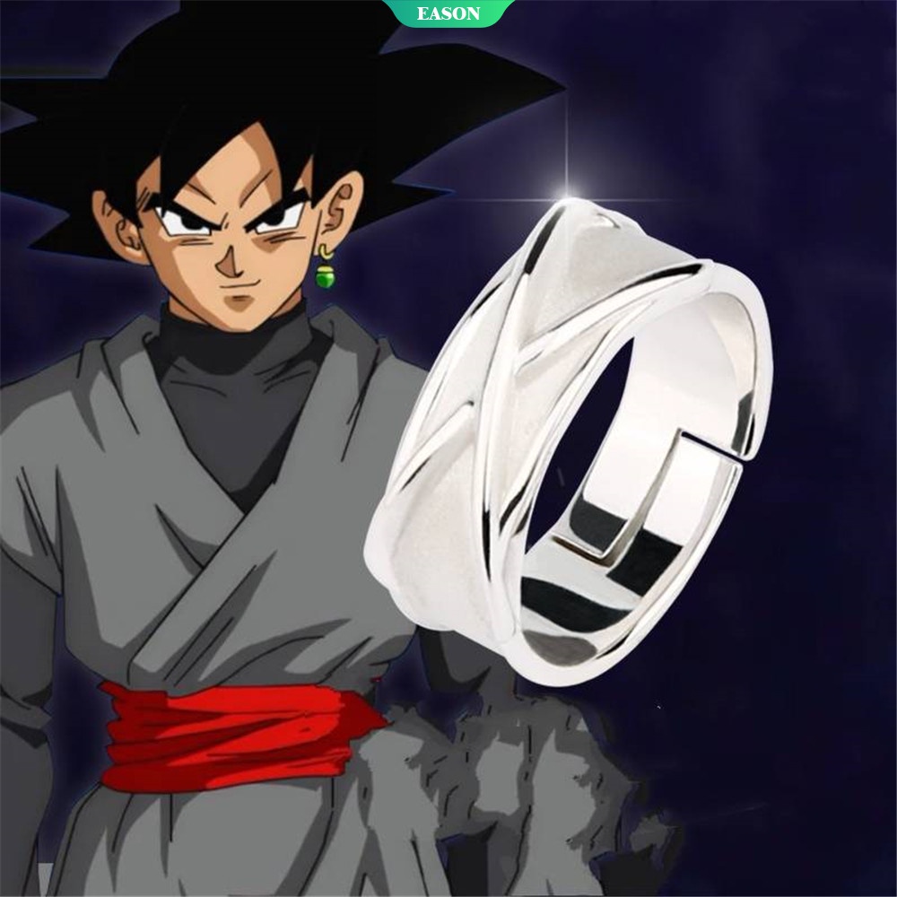 แหวนคอสเพลย์ อนิเมะ Dragon Ball Dark Black Goku Potara Time Ring Super Saiyan แฟชั่น สําหรับเก็บสะสม