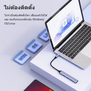 BASIKE HUB USB 3.0 ขยายพอร์ต Type-C 4 พอร์ต OTG สำหรับแล็ปท็อป Adapter สำหรับ PC แล็ปท็อปอุปกรณ์เสริมคอมพิวเตอร์