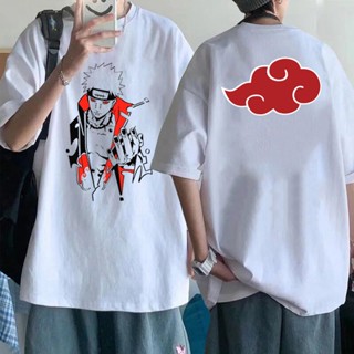 Naruto เสื้อยืดอะนิเมะพิมพ์ Top Pain Uchiha Itachi Akatsuki พิมพ์เสื้อยืดฤดูร้อนสไตล์ญี่ปุ่น T-Shirt