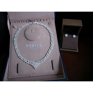 Neriza Jewelry/ เครื่องประดับเจ้าสาวเพชรสังเคราะห์ประกายเทียบเท่าเพชรแท้ จัดส่งฟรีพร้อมกล่อง NSW012