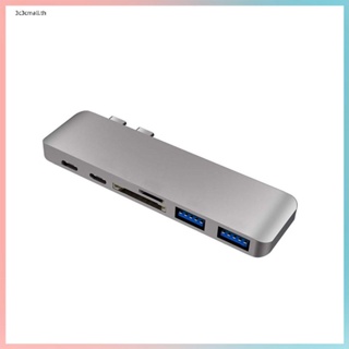 อะแดปเตอร์ดองเกิล ฮับอลูมิเนียม Usb C 6 In 1 Type C สําหรับ Macbook Pro 13 15 Thunderbolt 3 Usb C