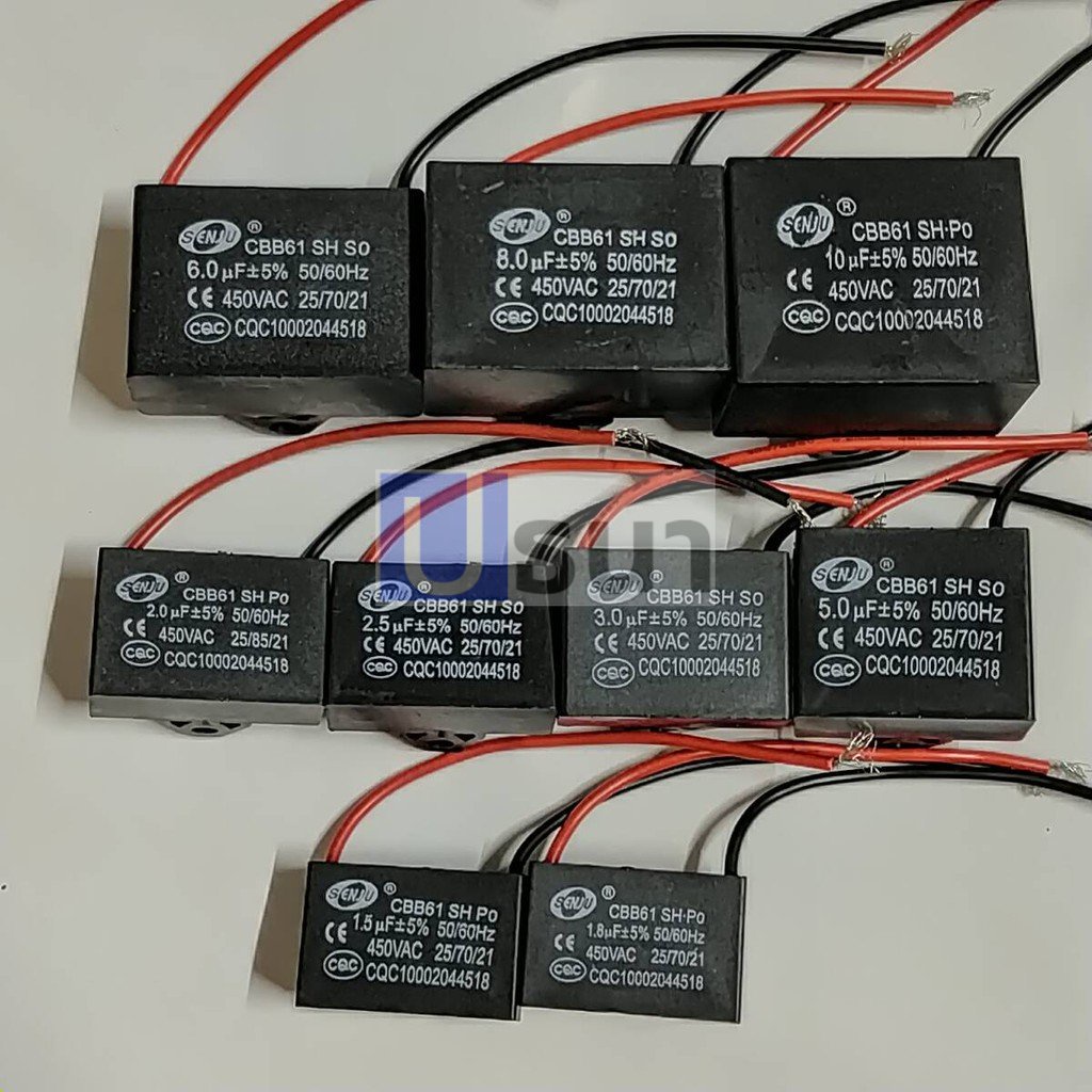 Capacitor แคปรัน คาปาซิเตอร์ ตัวเก็บประจุ C พัดลม มอเตอร์ CBB61 SENJU 450VAC 0.8uF ถึง 20uF #คาปา SE