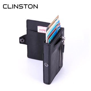 2020 new Automatic zipper card case RFID anti-theft swipe credit card holder aluminum alloy card case wallet for men wom