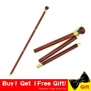 Vintage Wood Walking Cane Stick Wooden Hand Cane 3-Sections Foldable Walking Gentleman Stick Portable Straight Grip Hand