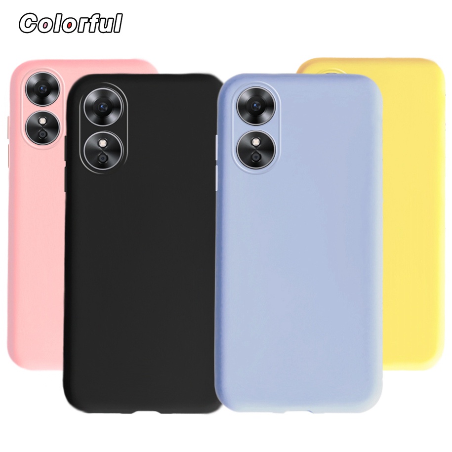เคสโทรศัพท์มือถือ ซิลิโคนนิ่ม กันกระแทก สีพื้น แฟชั่น 2022 สําหรับ OPPO A17 A 17 CPH2477 6.56 นิ้ว