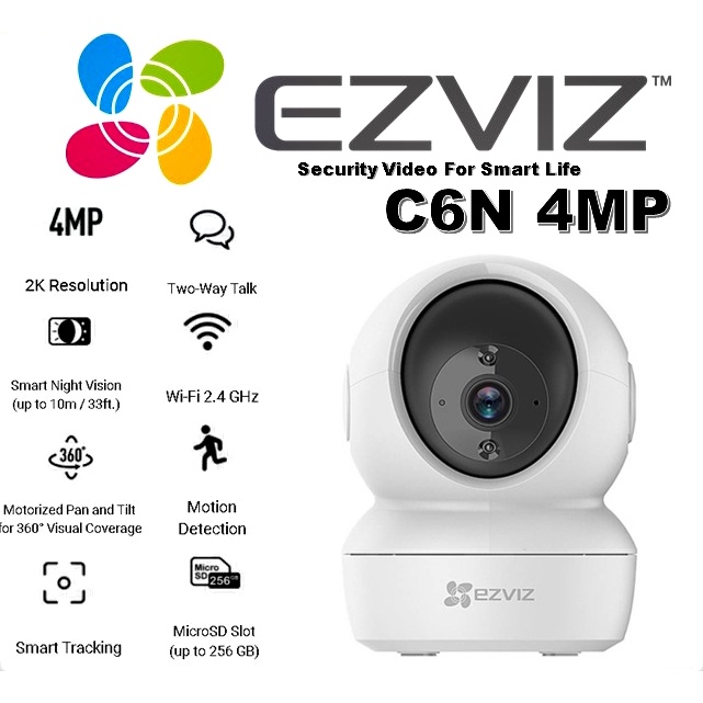⚡️กล้องวงจรปิดไร้สาย⚡️EZVIZ รุ่น C6N / CP1 Pro 4MP Wi-Fi PT Camera H.265 ความละเอียด 2K ประกัน 2 ปี