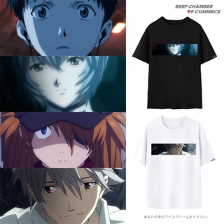 เสื้อยืด EVA Neon Genesis Evangelion เสื้อยืด Doujin แขนสั้นเสื้อผ้าอะนิเมะรอบ Asuka No. 2 No. 1 เครื่อง