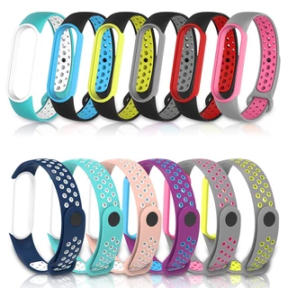 สายซิลิโคน Mi band 3 4 5 6 7 สายซิลิโคนสองสี สร้อยข้อมือกีฬา Mi band 7Mi band 8/9