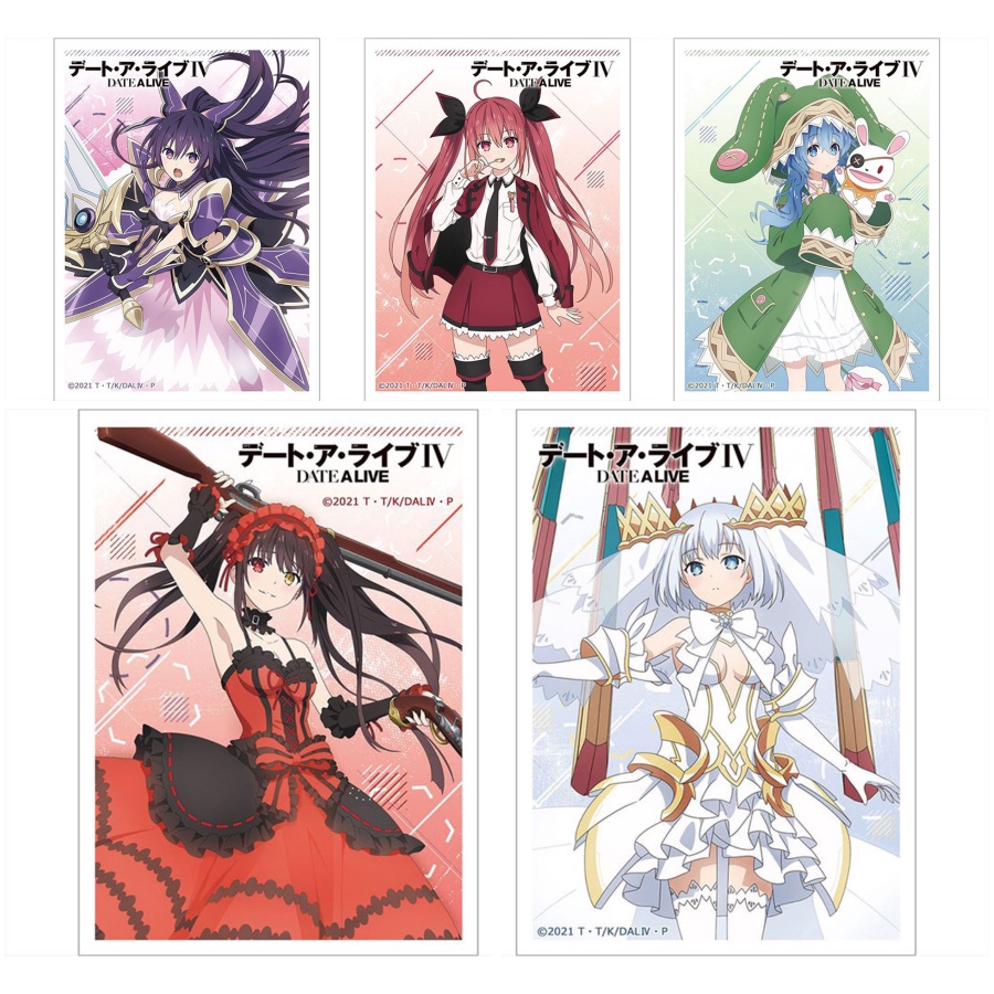 Sleeve Date A Live IV : Kurumi Tokisaki, Tohka Yatogami, Origami Tobiichi, Kotori Itsuka, Yoshino - ซองใส่การ์ด
