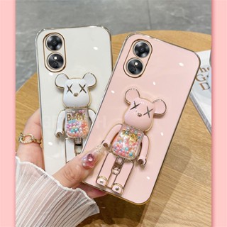 ใหม่ เคสโทรศัพท์มือถือนิ่ม ป้องกันเลนส์กล้อง ลายหมีน่ารัก สีแคนดี้ สําหรับ OPPO A58 NFC OPPOA58 4G 2023 A58Nfc