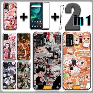 2 IN 1 สําหรับ Umidigi Bison เคส พร้อมกระจกนิรภัย เซรามิค ป้องกันหน้าจอ อะนิเมะ