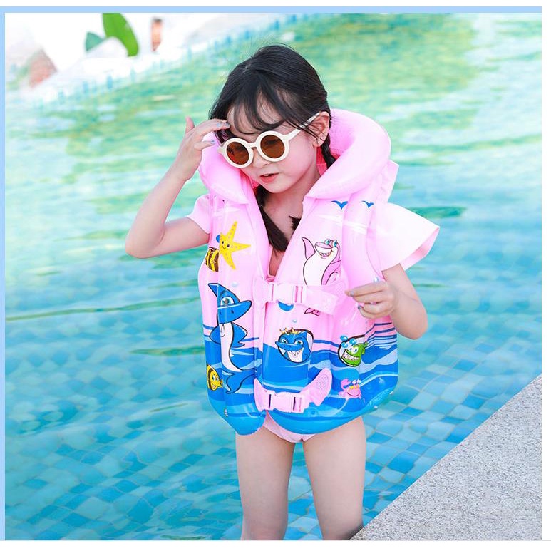 ℗Childs Inflatable Life Vest Baby Swimming Jacket Buoyancy PVC Floats Kid Learn to Swim Boating Safety Lifeguard Vest #8