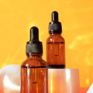 ขวดดรอปเปอร์ สีชา ขวดบีบหยด empty amber bottle glass ขวดเซรั่ม น้ำมันหอมระเหย เอสเซ้น